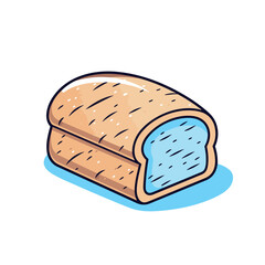 Vector of a blue crust loaf of bread icon