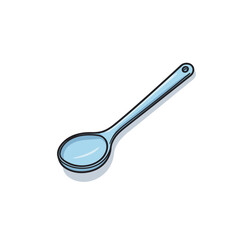 Vector of a white background spoon icon with a long handle