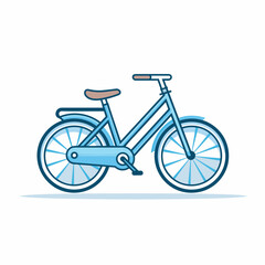 Vector of a blue bicycle icon with a brown seat on a white background