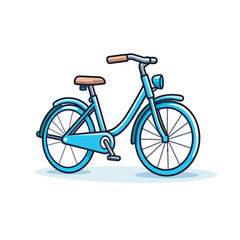 Fototapeta premium Vector of a blue bicycle with a wooden seat on a white background
