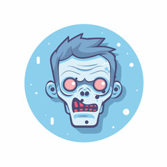 Vector of a creepy zombie with glowing red eyes