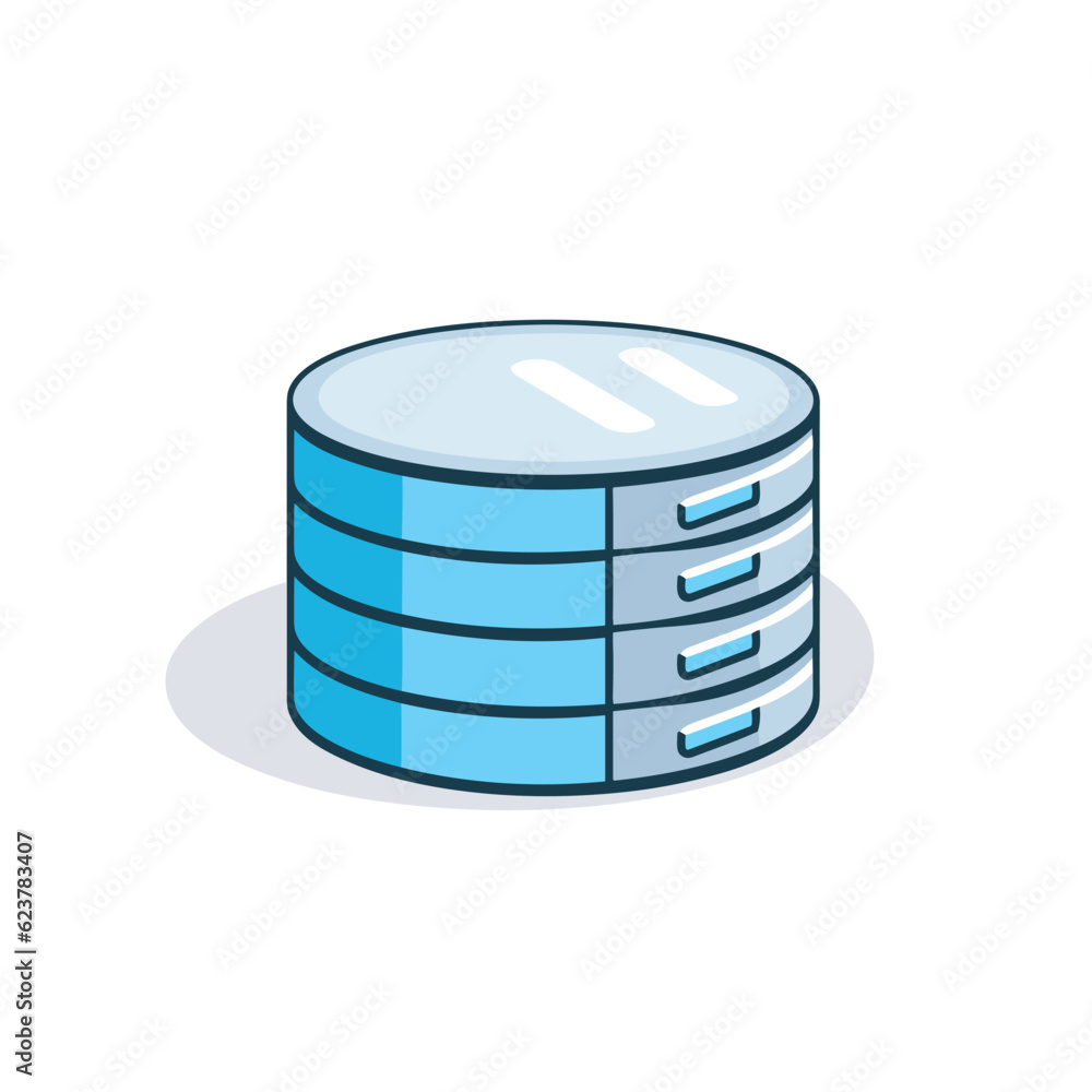 Poster vector of a stack of data icons on a clean white background
