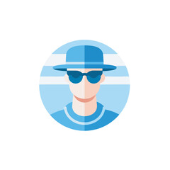 Vector of a stylish man wearing sunglasses and a hat