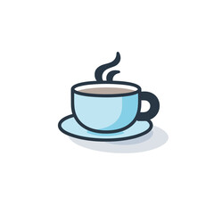 Vector of a coffee cup with steam icon