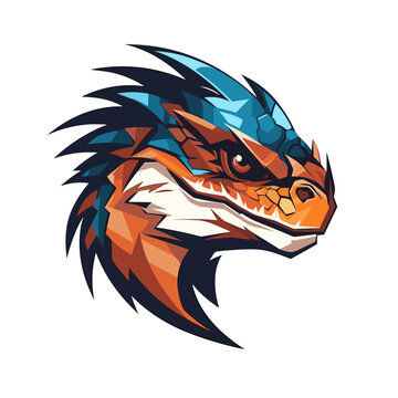 Esport vector logo lizard, lizard icon, lizard head, vector, sticker