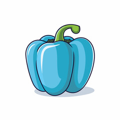 Vector of a flat icon vector of a blue bell pepper on a white background
