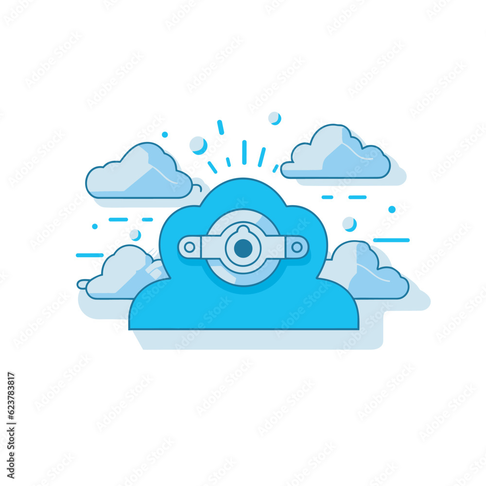Poster vector of a flat icon vector of a camera inside a cloud