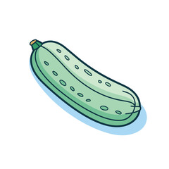 Vector of a flat icon vector of a green cucumber on a white background
