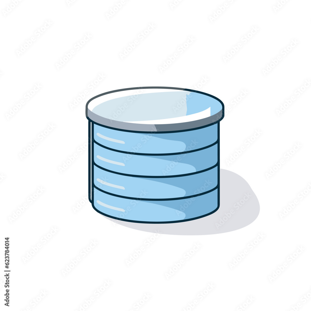 Poster Vector of a flat icon vector of a blue container with a lid on a white background