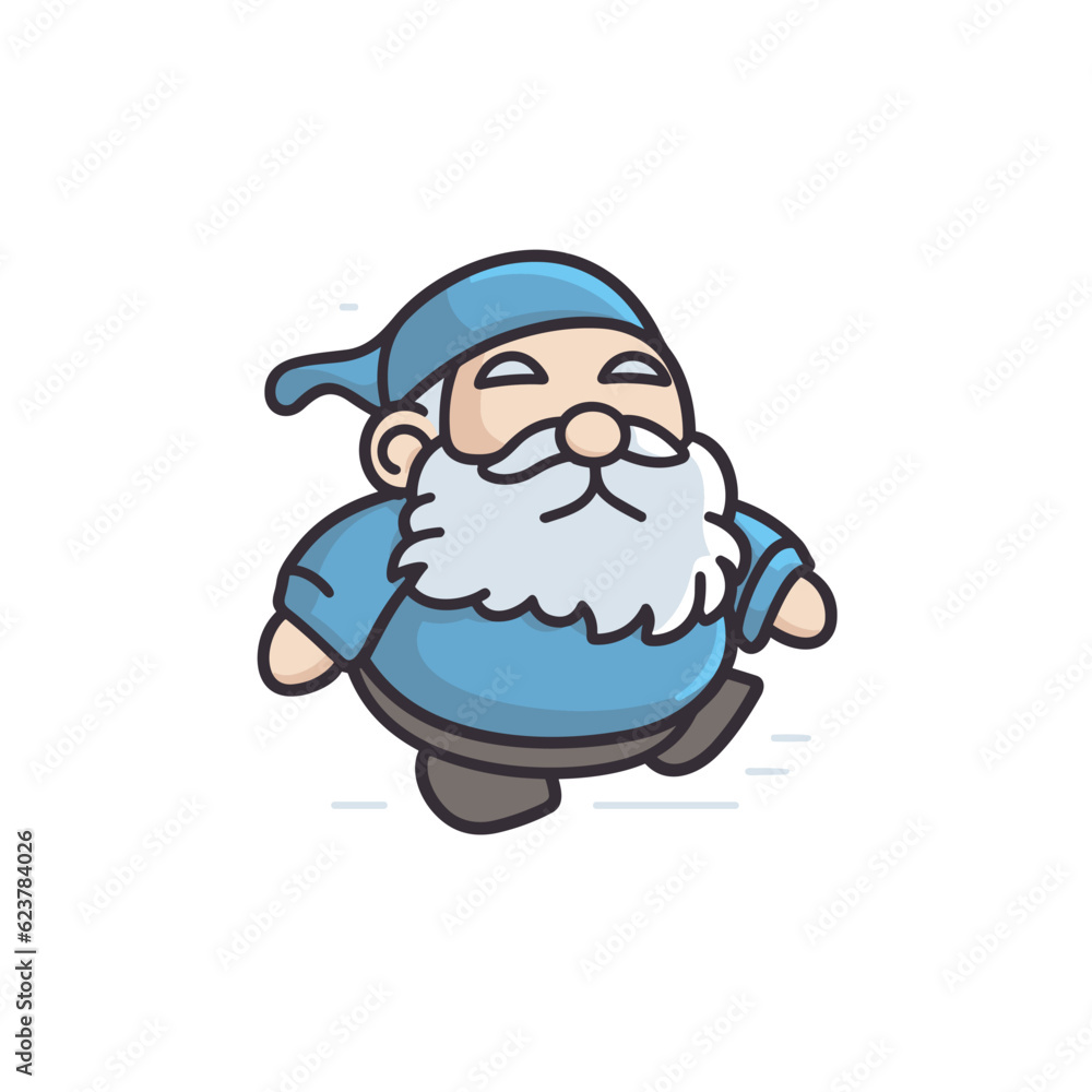 Poster Vector of a flat, icon style vector of a cartoon character with a beard and glasses