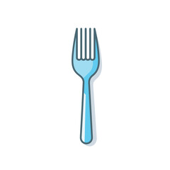 Vector of a flat icon vector of a blue fork with a long handle on a white background