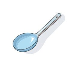 Vector of a flat icon of a spoon with a wooden handle on a white background