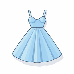 Vector of a flat icon of a blue dress on a white background