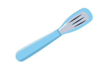 Fototapeta premium Vector of a flat icon vector of a blue fork with a long handle on a white background