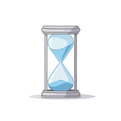Vector of an hourglass with blue sand on a white background