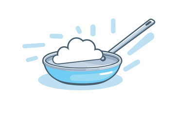Vector of a flat icon vector of a bowl of rice with a spoon in it