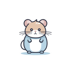 Obraz premium Vector of a cheerful and vibrant cartoon mouse with a big smile on its face
