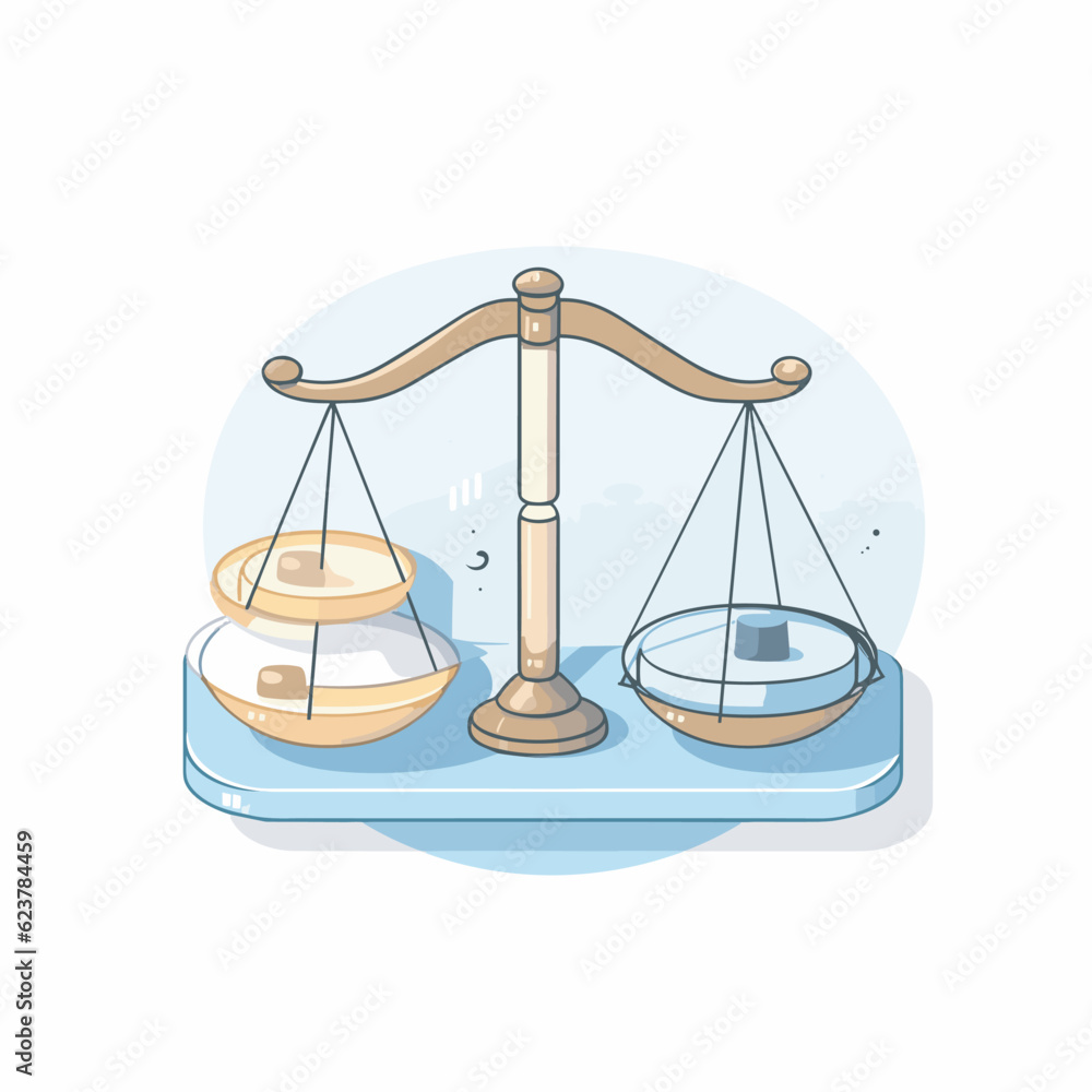 Aufkleber vector of a balanced scale icon in a flat design
