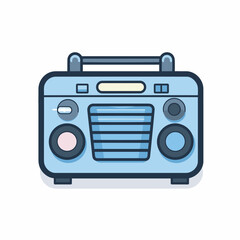 Vector of a flat icon vector of a radio with a boombox on top