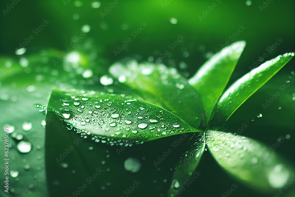 Aufkleber green leaf background close up view. nature foliage abstract of leave texture for showing concept of