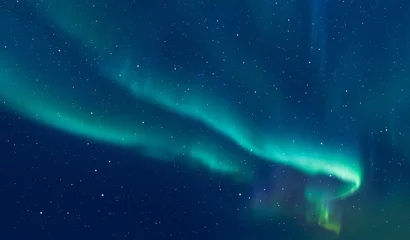 Tuinposter Noord-Europa Northern lights (Aurora borealis) in the sky - Tromso, Norway