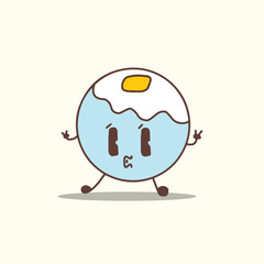 HAND DRAWING CUTE CHARACTER BREAKFAST DESIGN VECTOR ELEMENT