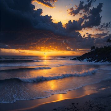 sunset on the beach