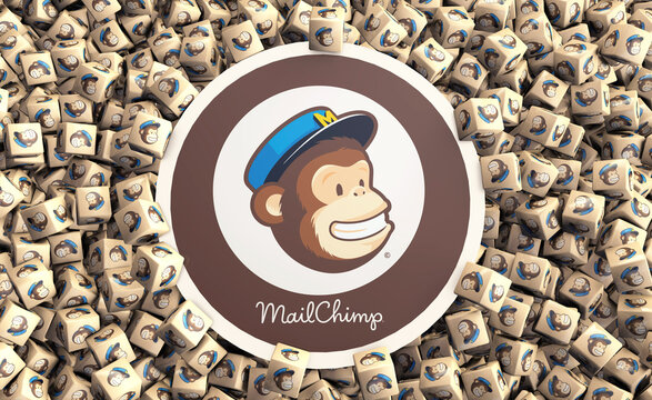 mailchimp, mailchimp logo, social media image - social media visual design (3D Rendering)