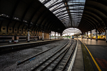 Fototapeta na wymiar Tracks at York Railway Station