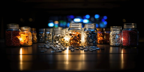 Rare earth materials and metal. Inventory and supply of rare earth materials concept. Hand edited generative AI.