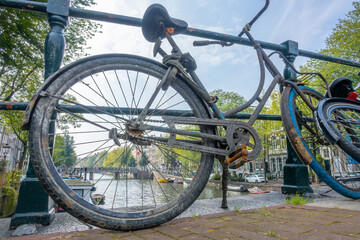 Dirty Old Bicycle in Amsterdam