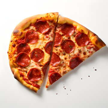 Photorealism Slice of pepperoni pizza - Generative AI Image Perfect for Cooking Blogs and Websites