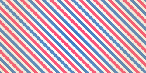 Dull retro pattern for a barber shop. Abstract striped vintage vector background for men's haircut and shave salon design. Red-blue-white background for flyers.