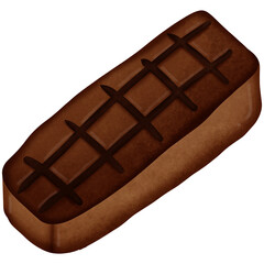 Chocolate wafer isolated on transparent background
