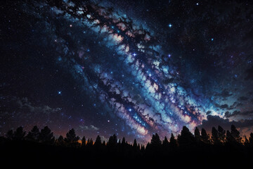 Fototapeta na wymiar Colorful space galaxy cloud nebula. Stary night cosmos. Universe science astronomy. Supernova background wallpaper. Generative Al 