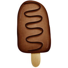 Chocolate ice cream isolated on transparent background