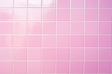 Fototapeta premium Pink tile wall background bathroom floor texture.