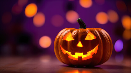 Halloween Pumpkin copy space, generative ai