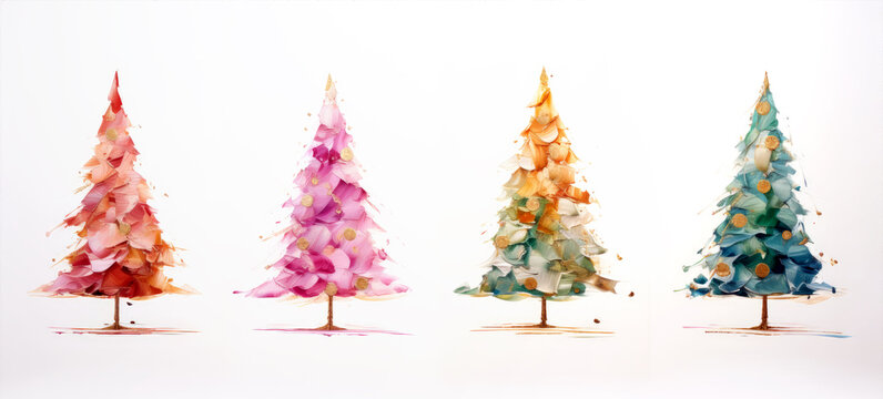 abstract christmas tree, oil painted generative ai illustration