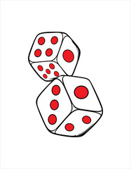 Dice flat icon symbol