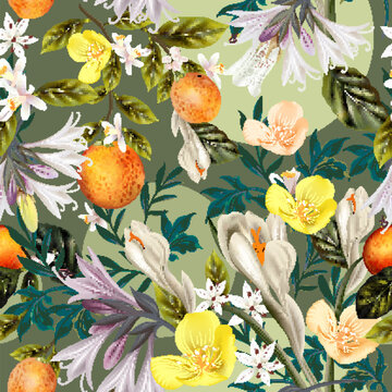 Beautiful vector tropical seamless pattern © Mary fleur