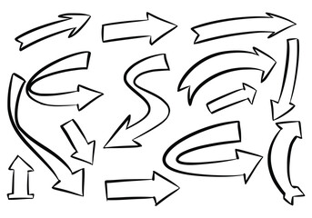 Beautiful hand drawn creative arrow set design
