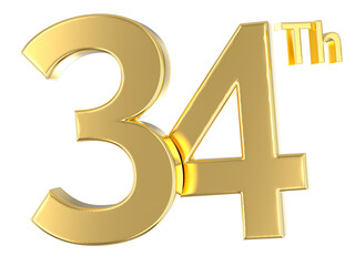 Obraz premium Anniversary Number 3D Gold 