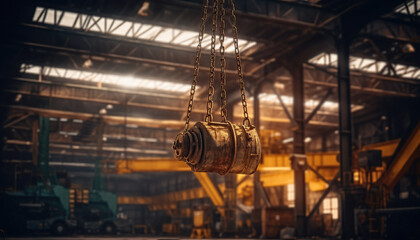 Fototapeta premium Industrial overhead crane in factory