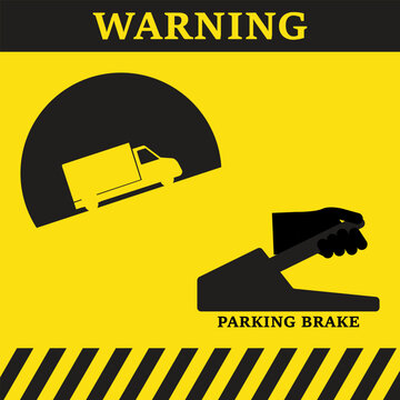 Parking Brake Symbol With Van And Hand On Brake