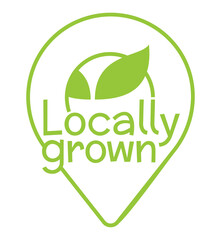 Locally grown badge of regional food products