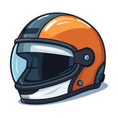 Motorcycle helmet isolated. Cute image of a racing helmet.
