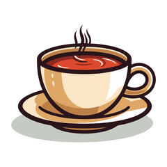 Coffee cup image. Cute image of Coffee cup with aromatic steam.