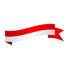 Red and white ribbon for Indonesian Independence Day celebration