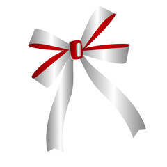 Red and white ribbon for Indonesian Independence Day celebration